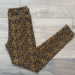 Gold and Navy Floral Leggings Lularoe